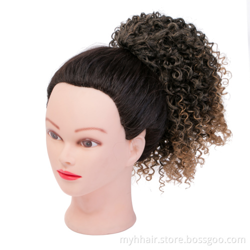 Chignon Curly Ponytail Hairpiece With Rubber 10 Inch crochet braid band hair Synthetic Ponytail Hair Extension with Clip-in